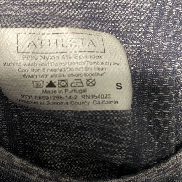 Athleta Size Small Finish Fast Gray Racerback Ruched Sides Tank - Picture 7 of 8